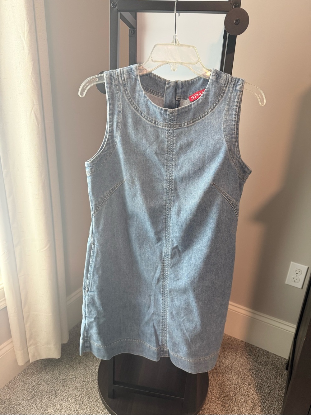 SPANX Light Blue Denim Sleeveless Shift Dress